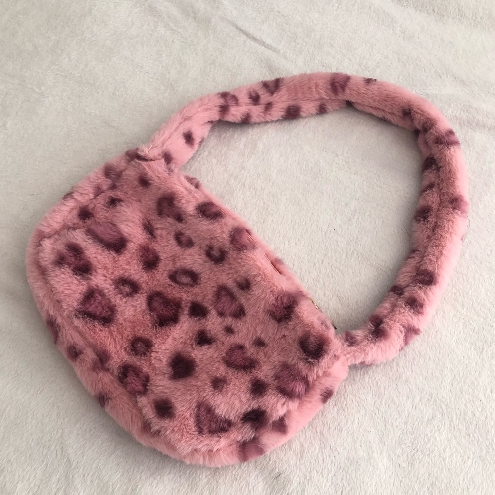 Pink Cheetah Print Fur Bag
